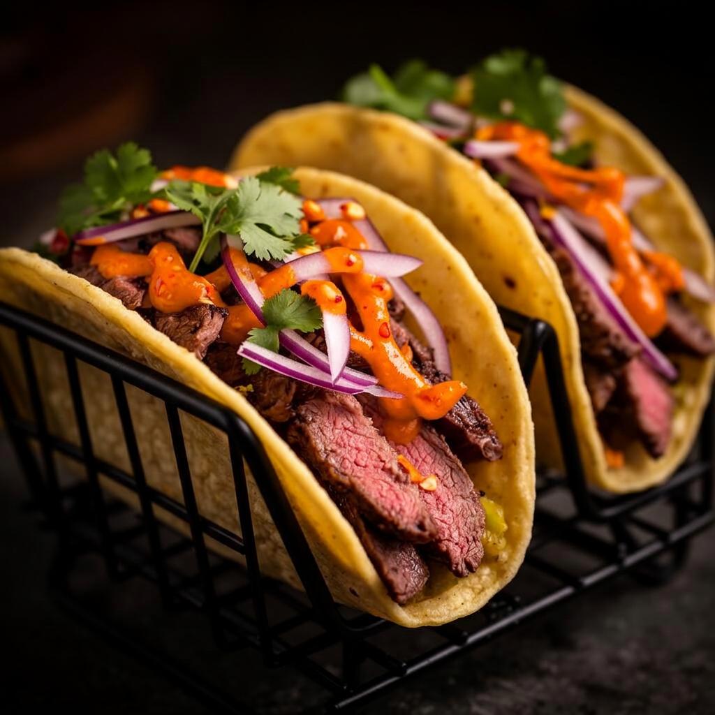 Steak tacos + Pili Pili